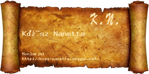 Kósz Nanetta névjegykártya